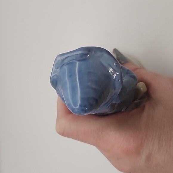 Vintage Fine Porcelain Boy and Goose Hand Painted 6" Blue and White - Picture 5 of 8